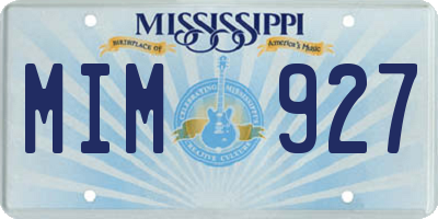 MS license plate MIM927