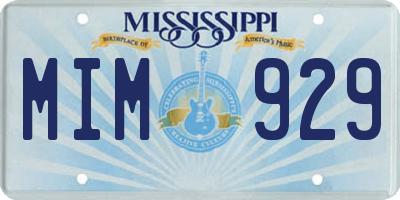 MS license plate MIM929