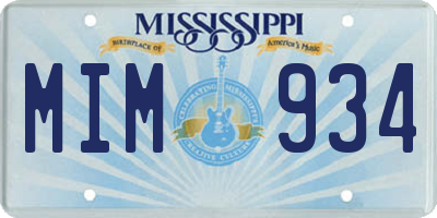 MS license plate MIM934