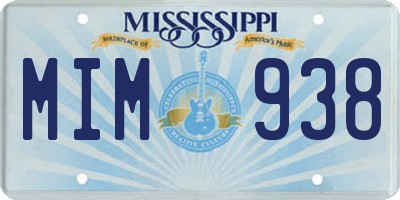 MS license plate MIM938