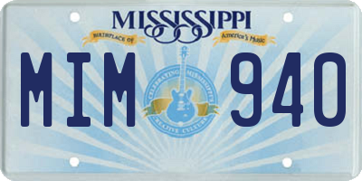 MS license plate MIM940