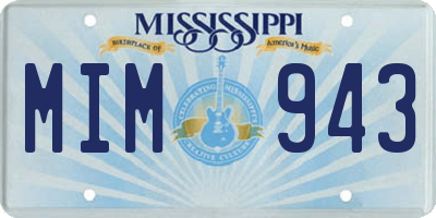 MS license plate MIM943