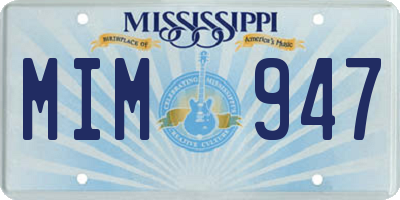 MS license plate MIM947