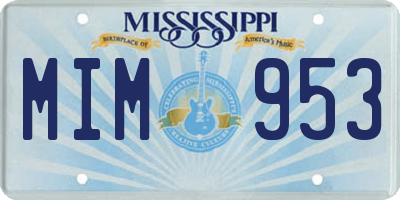 MS license plate MIM953