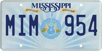 MS license plate MIM954