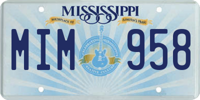 MS license plate MIM958