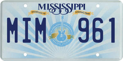 MS license plate MIM961