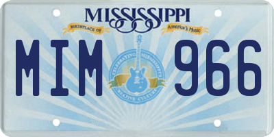 MS license plate MIM966