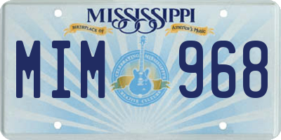 MS license plate MIM968