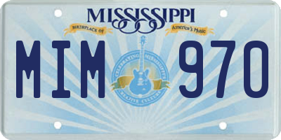 MS license plate MIM970