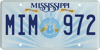 MS license plate MIM972