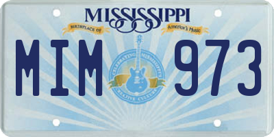 MS license plate MIM973
