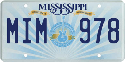 MS license plate MIM978