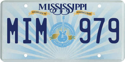 MS license plate MIM979