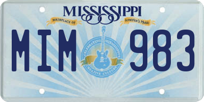 MS license plate MIM983