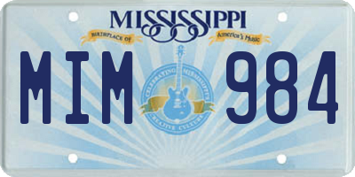 MS license plate MIM984