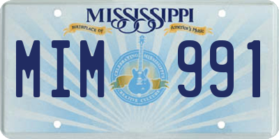 MS license plate MIM991
