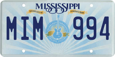 MS license plate MIM994