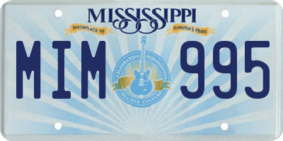 MS license plate MIM995