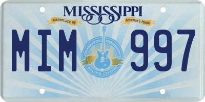 MS license plate MIM997