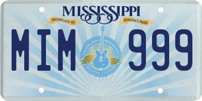 MS license plate MIM999
