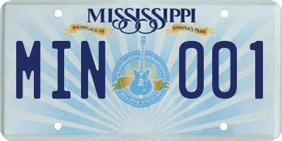 MS license plate MIN001