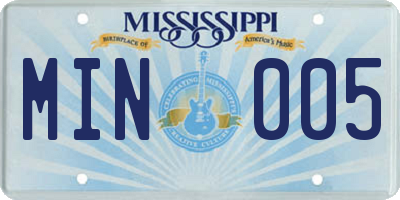 MS license plate MIN005