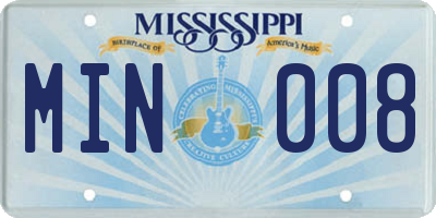 MS license plate MIN008