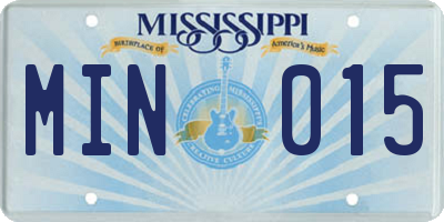 MS license plate MIN015