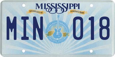 MS license plate MIN018
