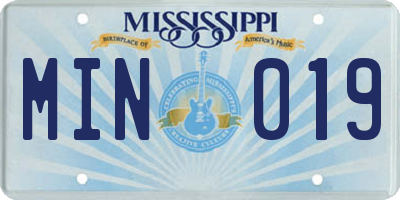 MS license plate MIN019