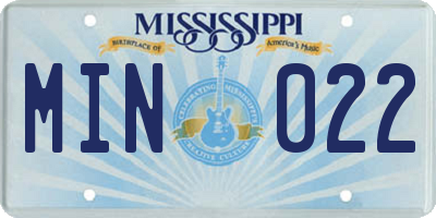 MS license plate MIN022