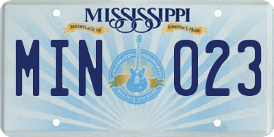 MS license plate MIN023