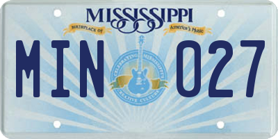 MS license plate MIN027