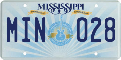 MS license plate MIN028