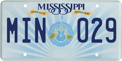 MS license plate MIN029