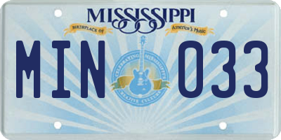 MS license plate MIN033