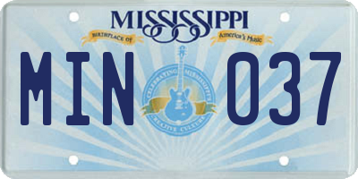 MS license plate MIN037