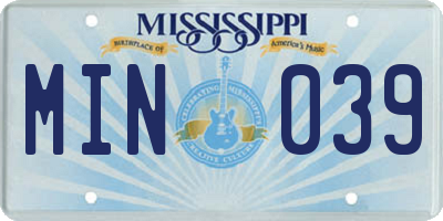 MS license plate MIN039