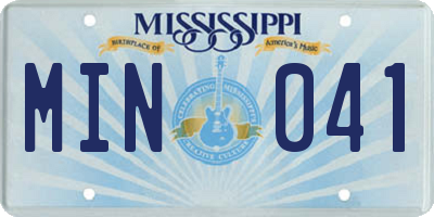 MS license plate MIN041