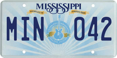 MS license plate MIN042