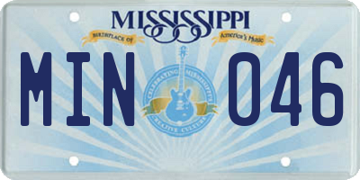 MS license plate MIN046