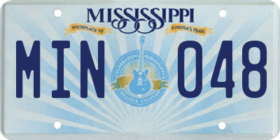 MS license plate MIN048