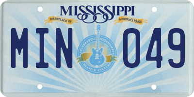 MS license plate MIN049