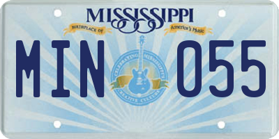 MS license plate MIN055