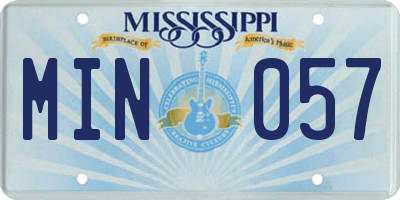MS license plate MIN057