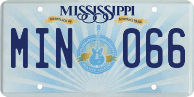 MS license plate MIN066