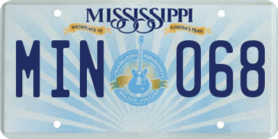 MS license plate MIN068