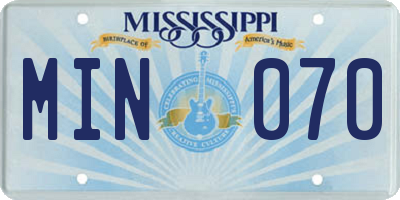 MS license plate MIN070