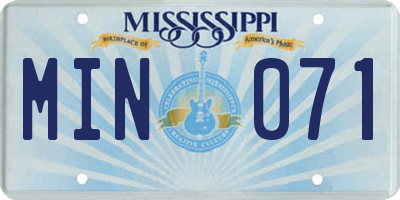 MS license plate MIN071